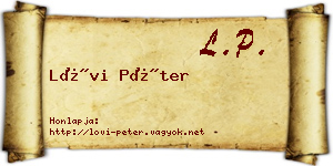 Lövi Péter névjegykártya
